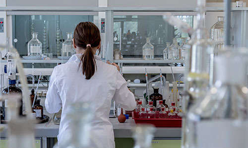Lab technician working in laboratory