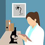 Graphic of laboratory worker