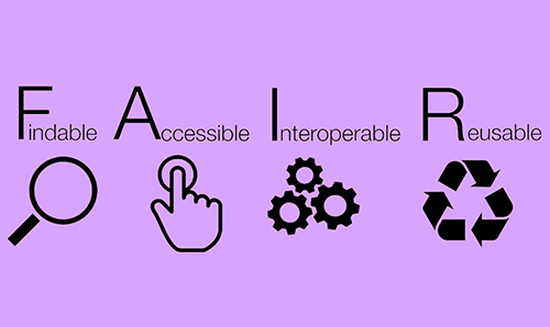 FAIR graphic: Findable, Accessible, Interoperable, Reusable