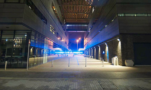 Alan Turing Building at night